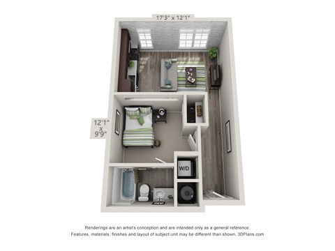 a bedroom with a bed a mirror and a sink